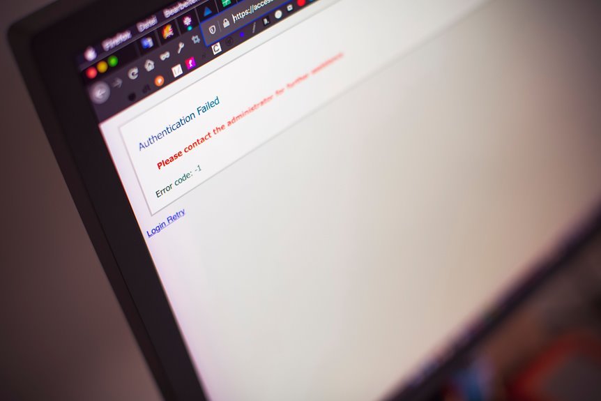 login error login failed due to invalid credentials